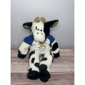 Build A Bear Holstein Cow‎ Black White Plush 16"With bell Retired Vtg 1997 MOOS